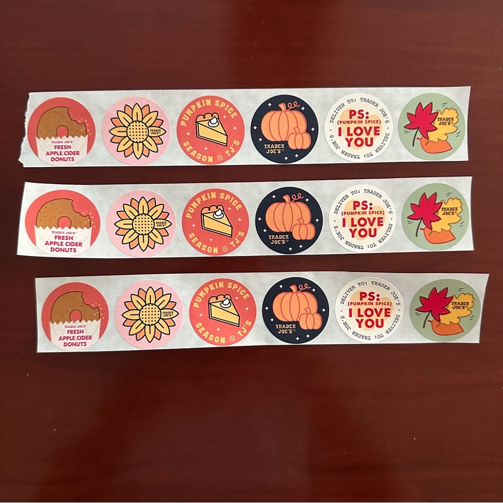 Trader Joe’s Fall Seasonal Sticker Set - Multicolor 🎃